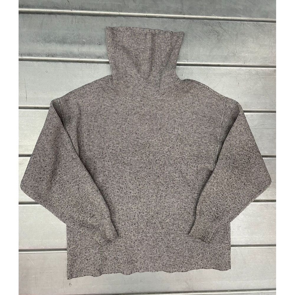Free People Sweater Womens Medium Gray Turtle Neck Ribbed Knit Pullover Cozy‎
